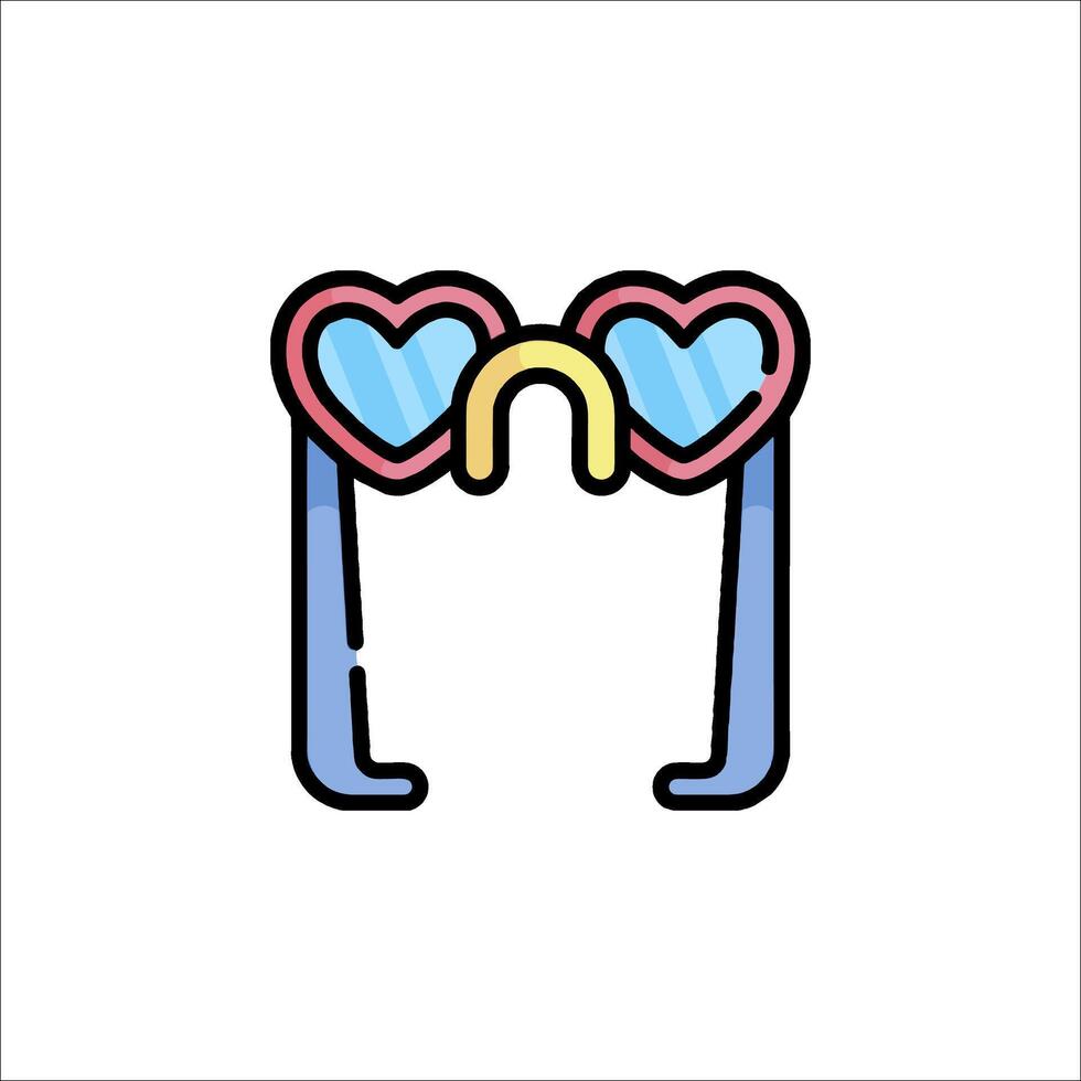 A pair of sunglasses with hearts on them vector