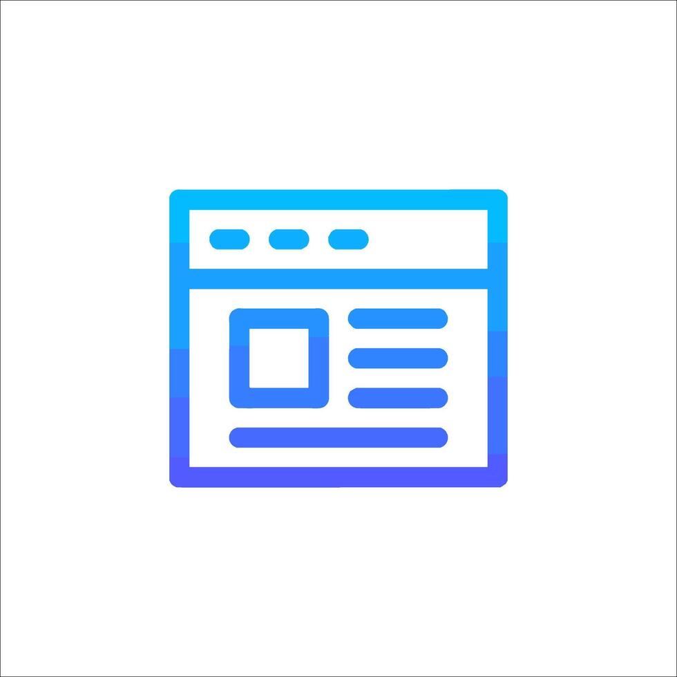 A blue and white icon of a website vector