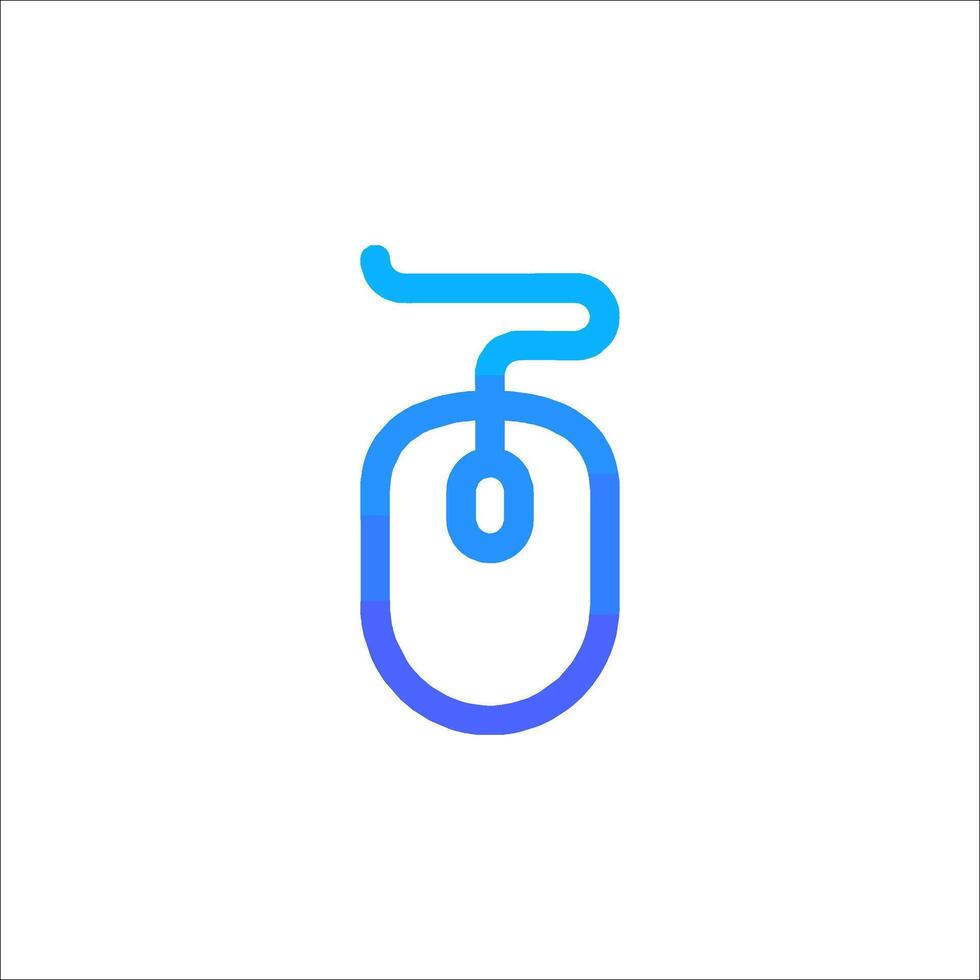 A computer mouse with a blue and purple outline vector