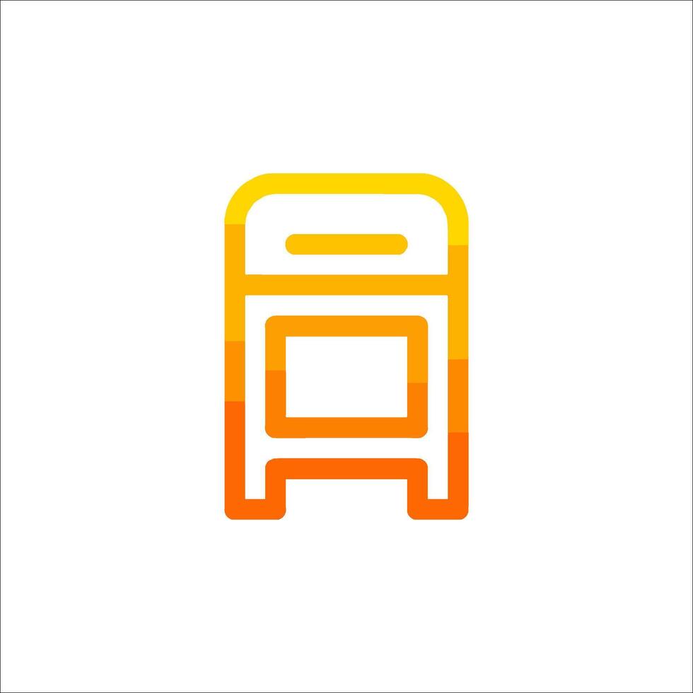 A kitchen appliance icon with a yellow and orange color scheme vector