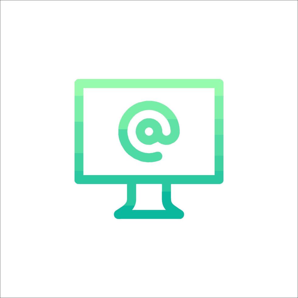 A computer monitor with an e - mail icon on it vector