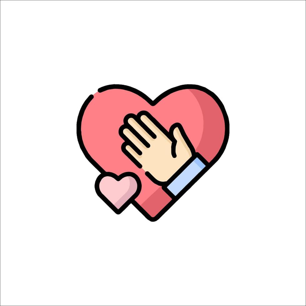 A hand reaching out to a heart icon vector