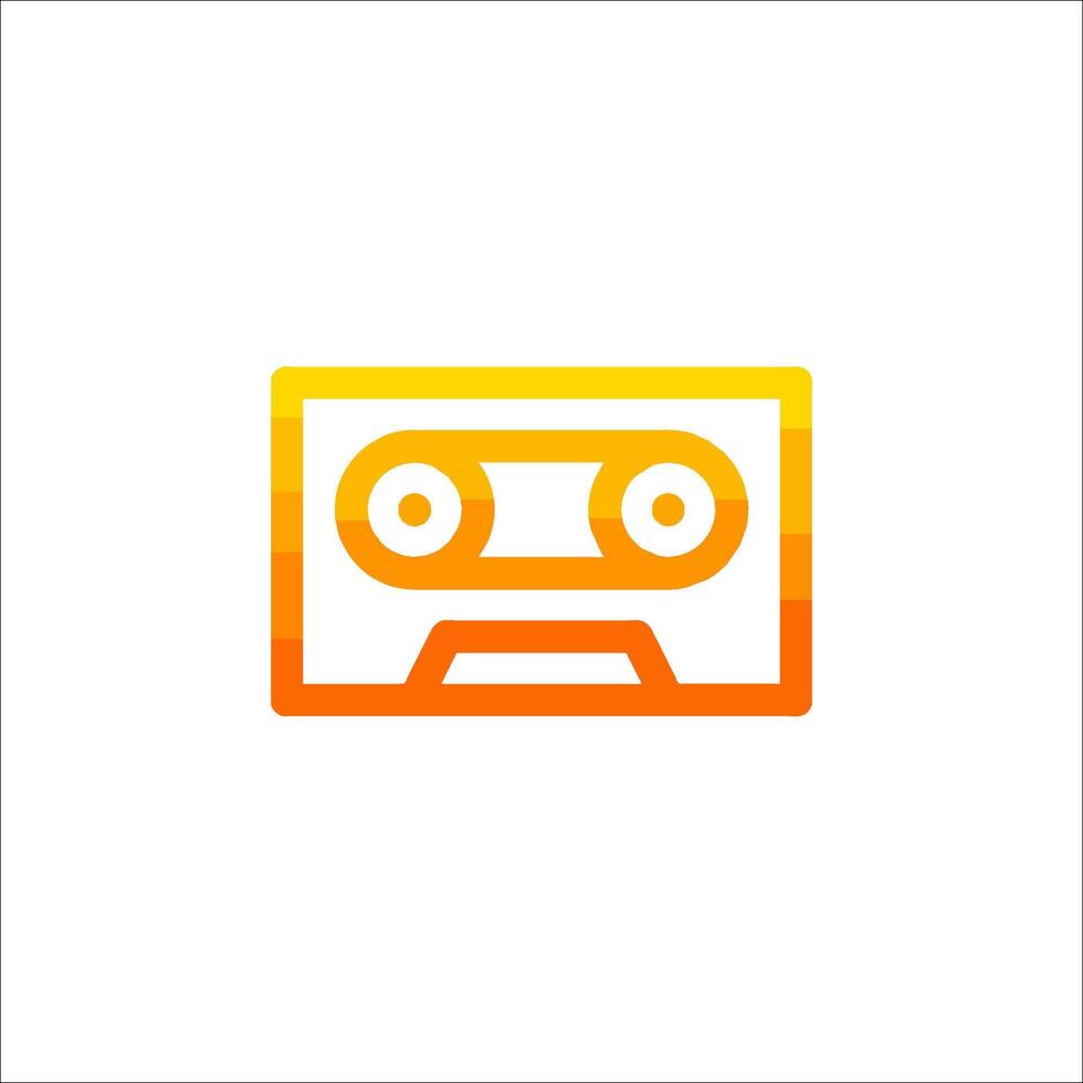 An orange and yellow cassette icon vector