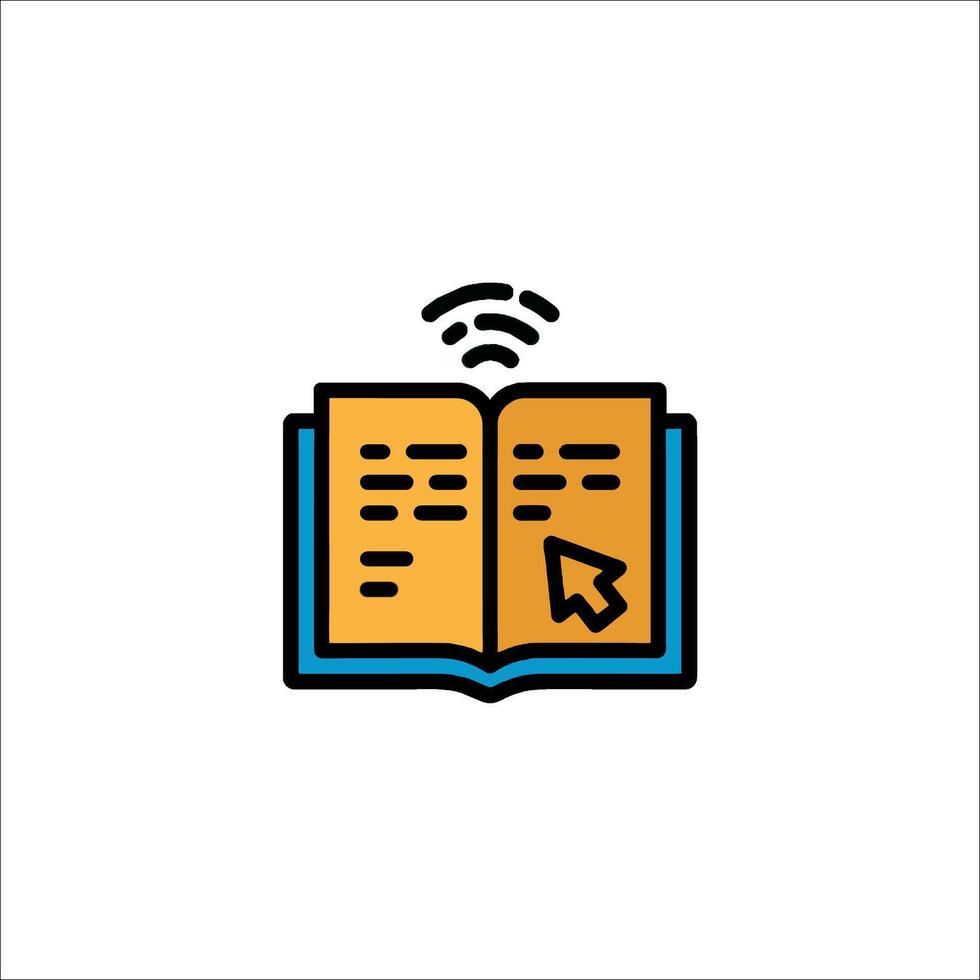An open book with a wifi icon vector