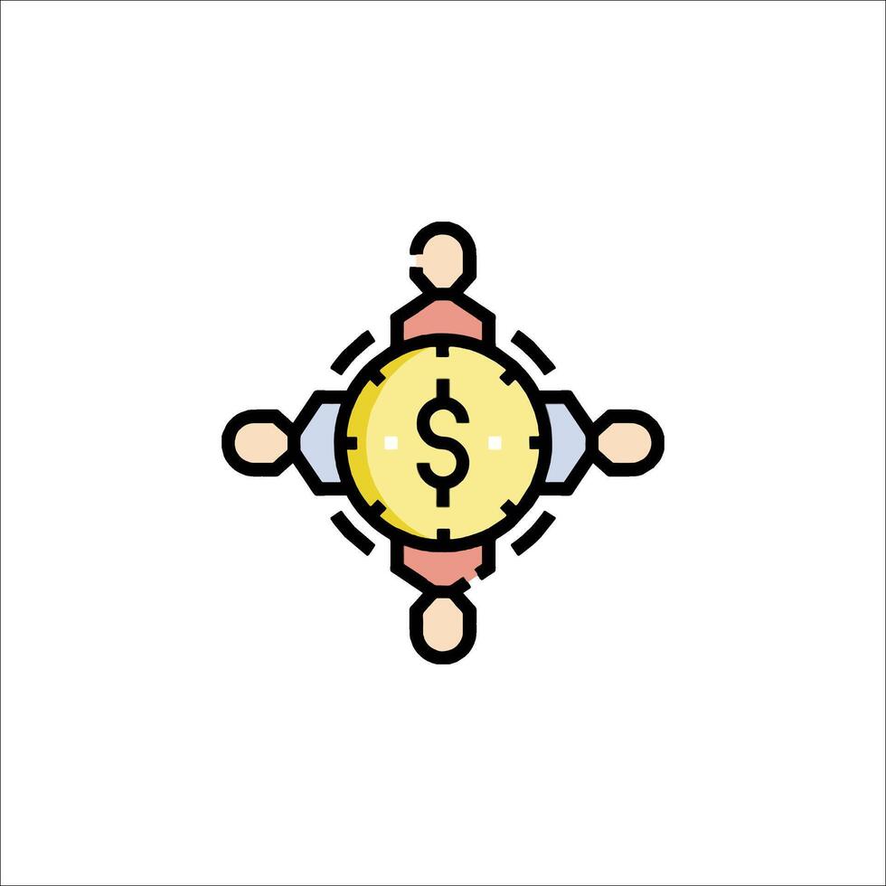 People holding money in a circle icon vector