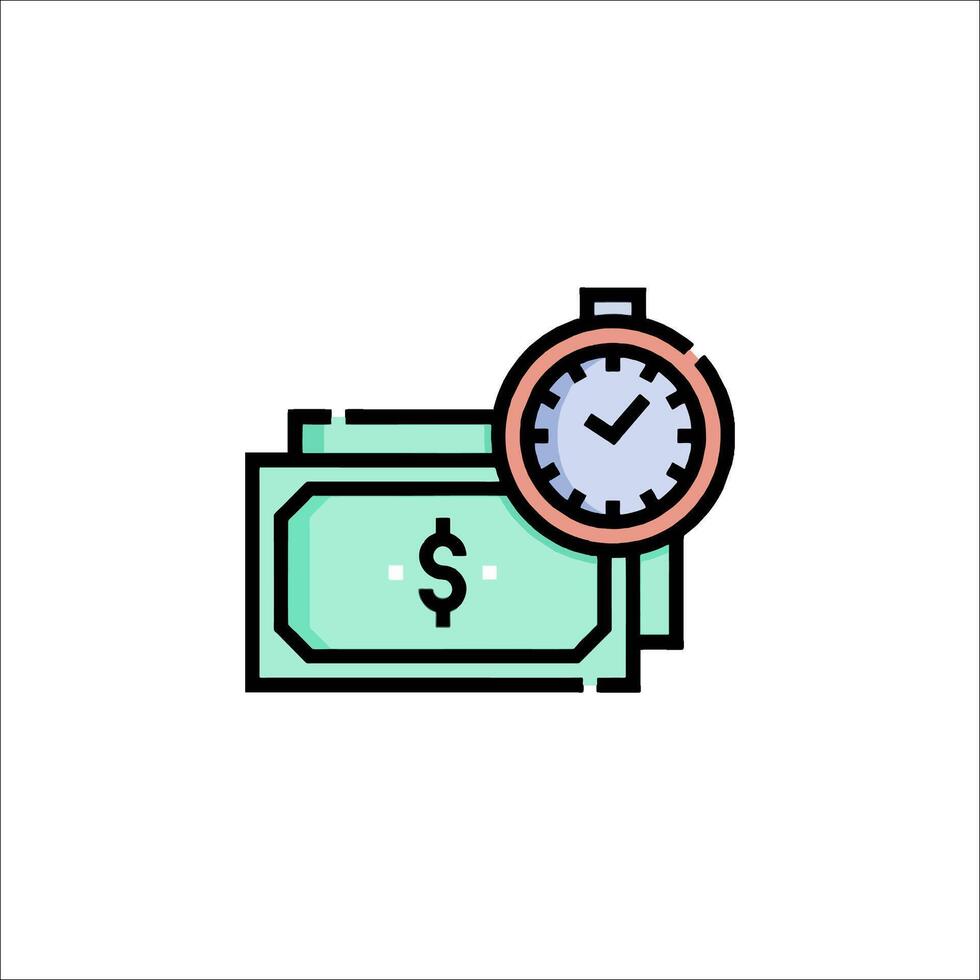 Time and money icon illustration vector