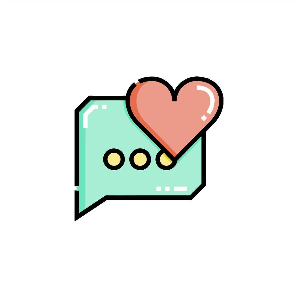 A speech bubble with a heart in it vector