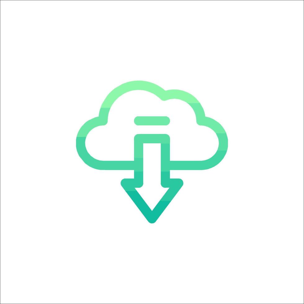 Cloud icon with arrow pointing down vector