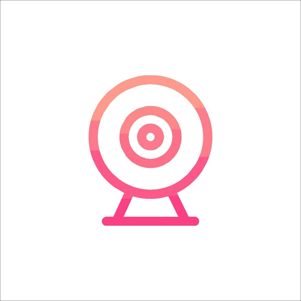 A pink and orange icon of a camera vector