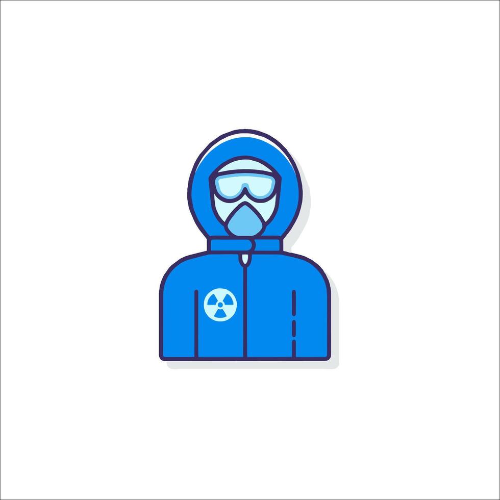A man in a gas mask and hoodie icon vector