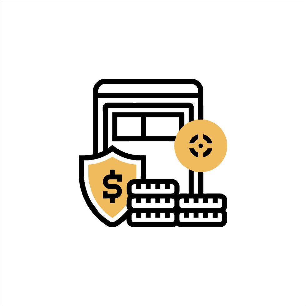 A line icon of a wallet with a dollar sign vector