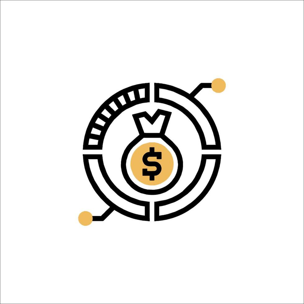 Money bag icon vector