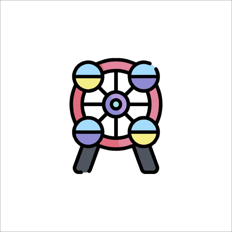 A colorful icon of a ferris wheel vector
