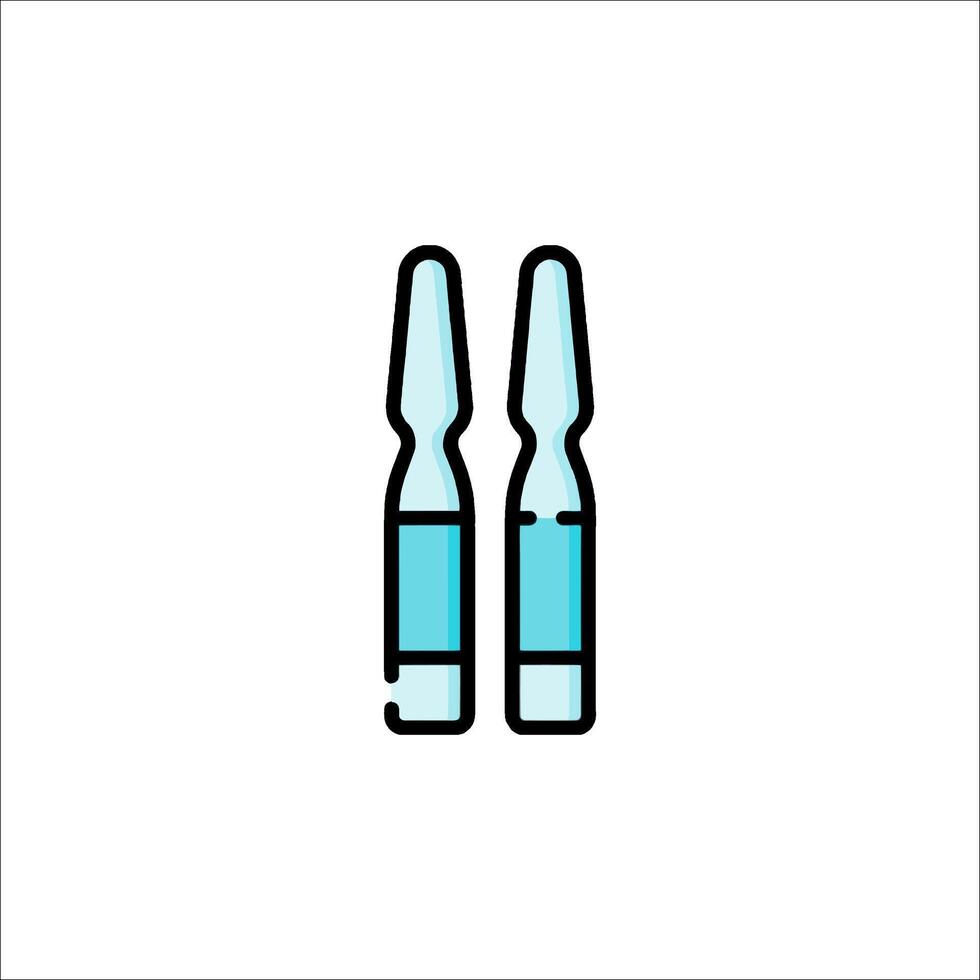 Two blue vials with a needle in each vector
