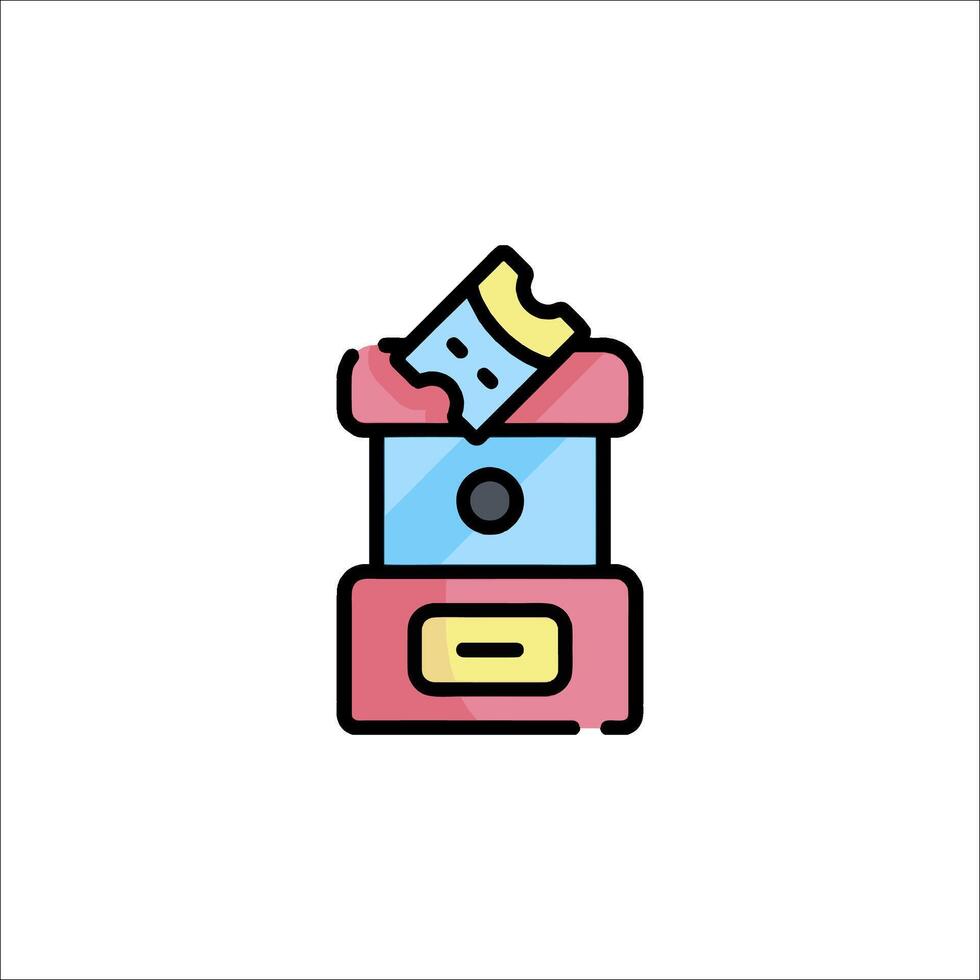 A colorful box with a piece of paper inside vector