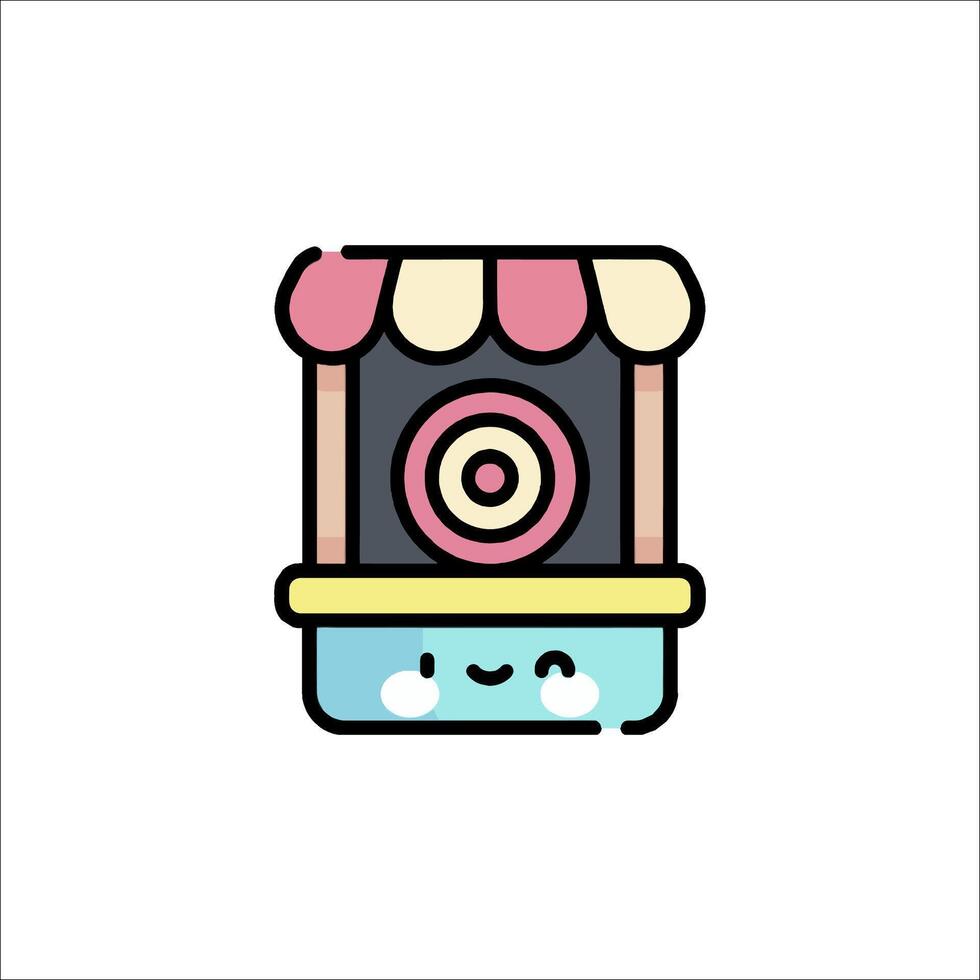 A cartoon character with a camera in front of it vector