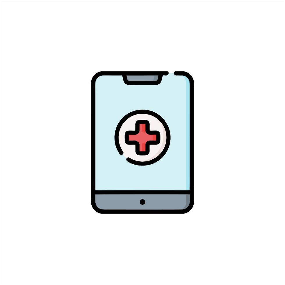 A smartphone with a cross on it vector