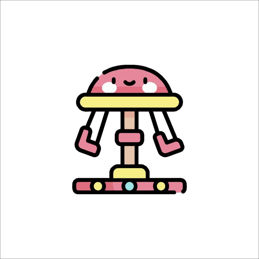 A cute little carousel with a smiley face on it vector