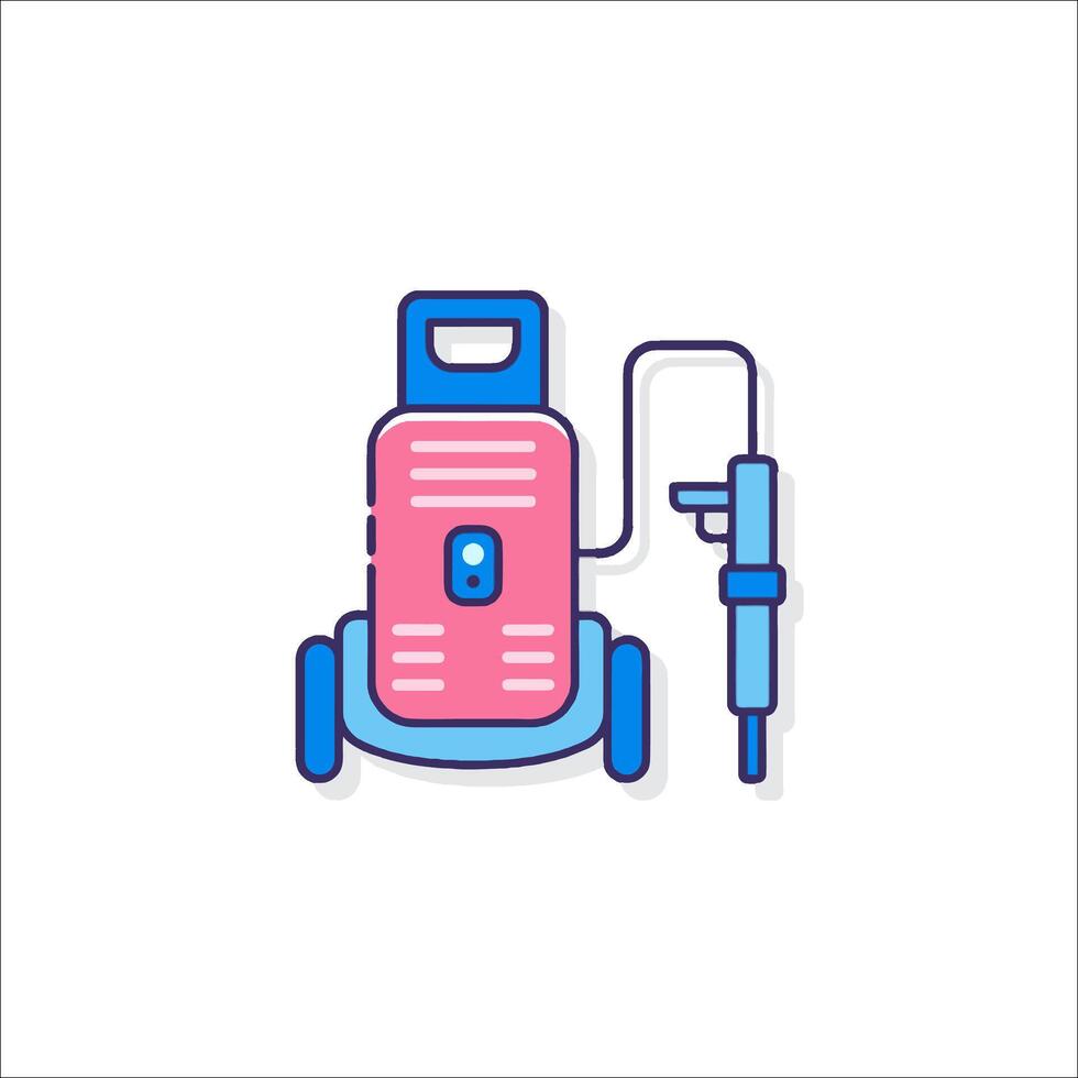 A pink and blue vacuum cleaner icon vector