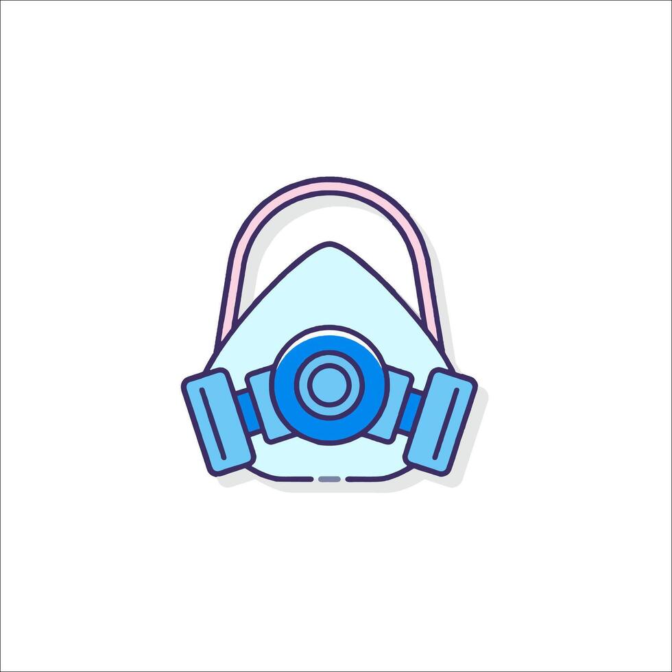 A blue and purple mask icon on a white background vector