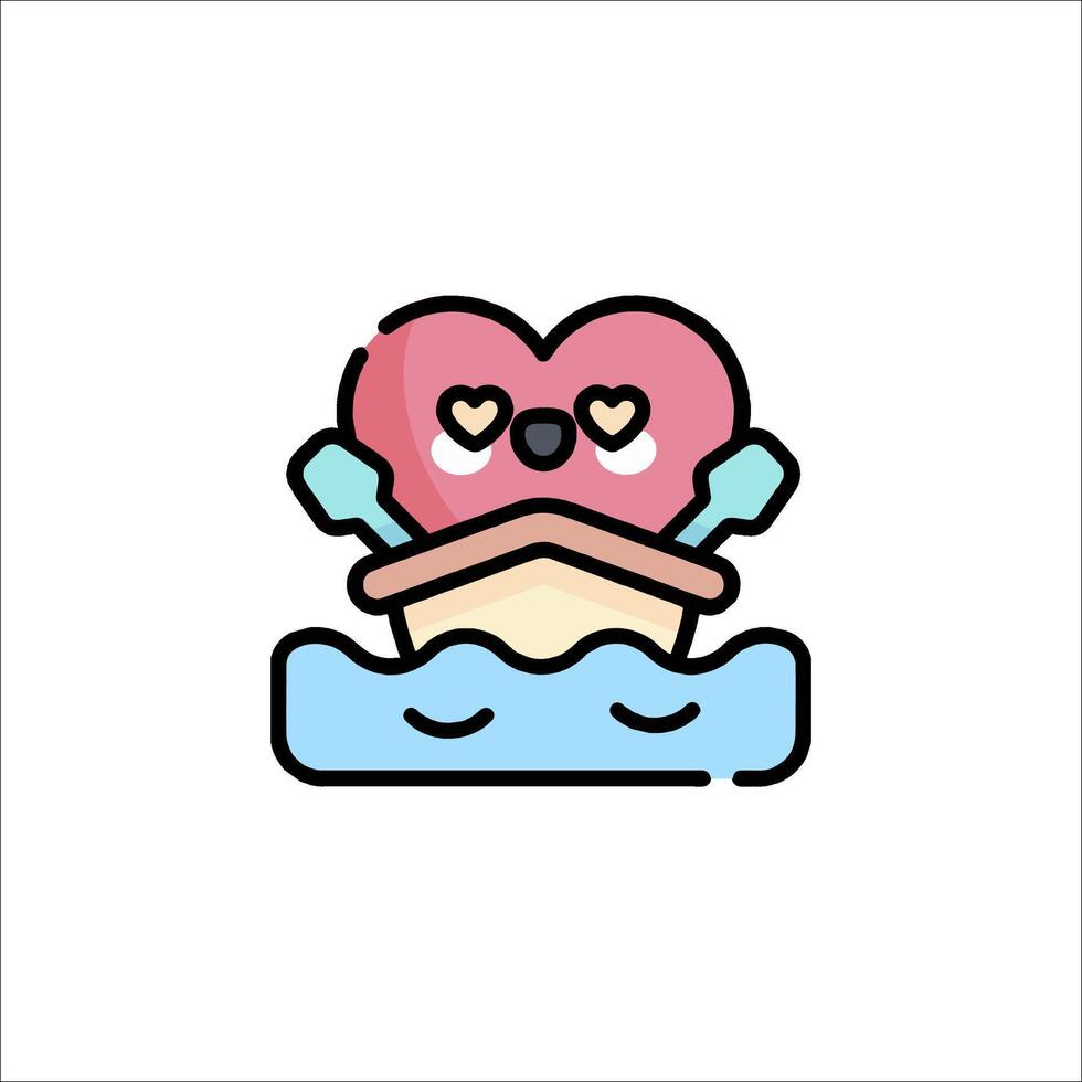 A cartoon heart floating in the water vector