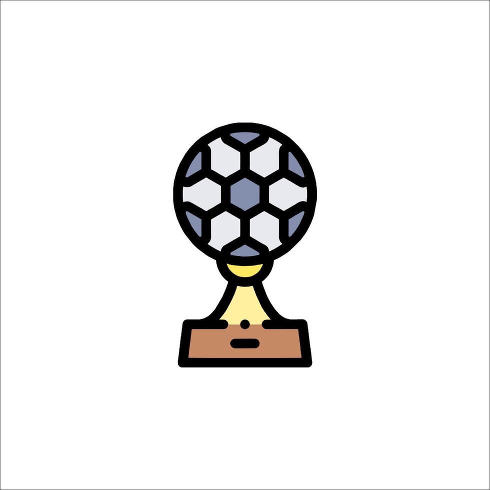 A soccer ball on a trophy icon vector