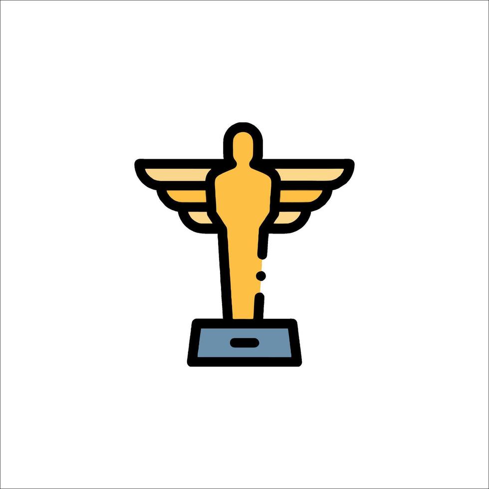 The award icon is a gold statue with wings vector