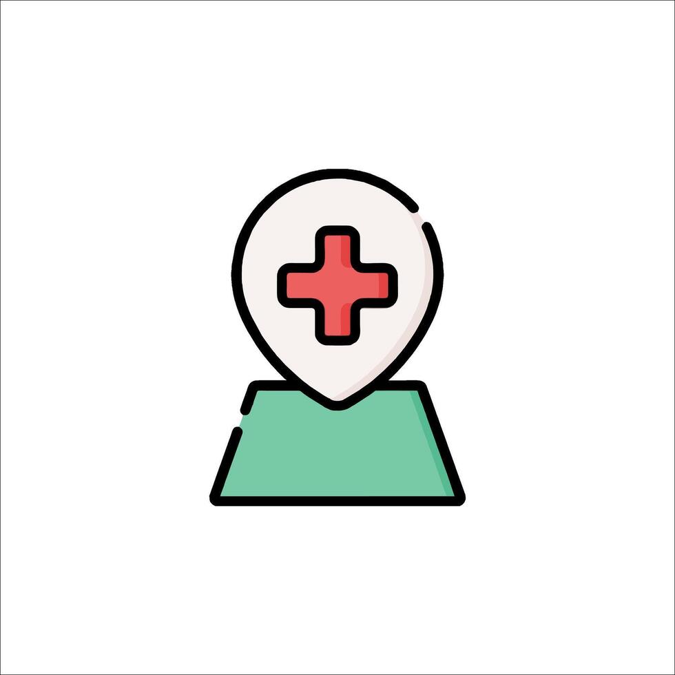 A medical icon with a red cross on it vector