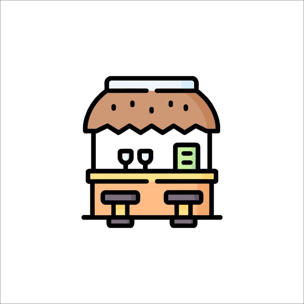 A bar with a roof on it vector