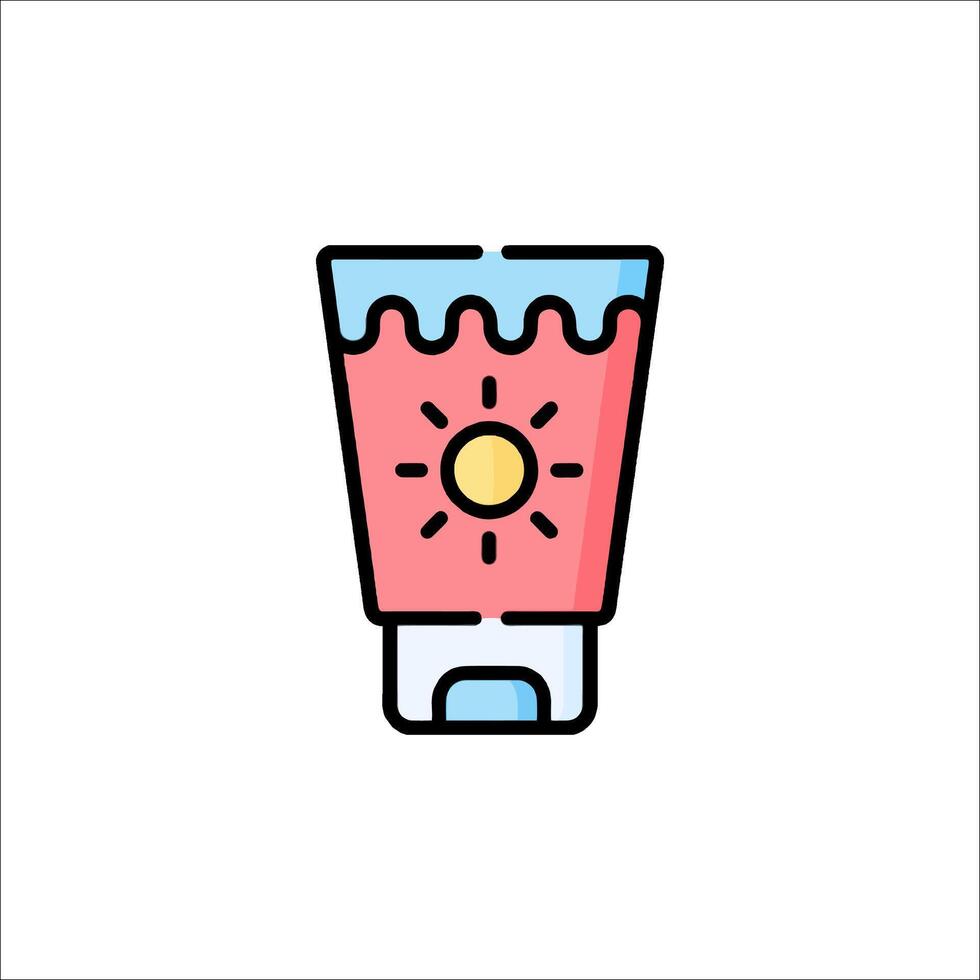 A tube of sunscreen with a sun on it vector