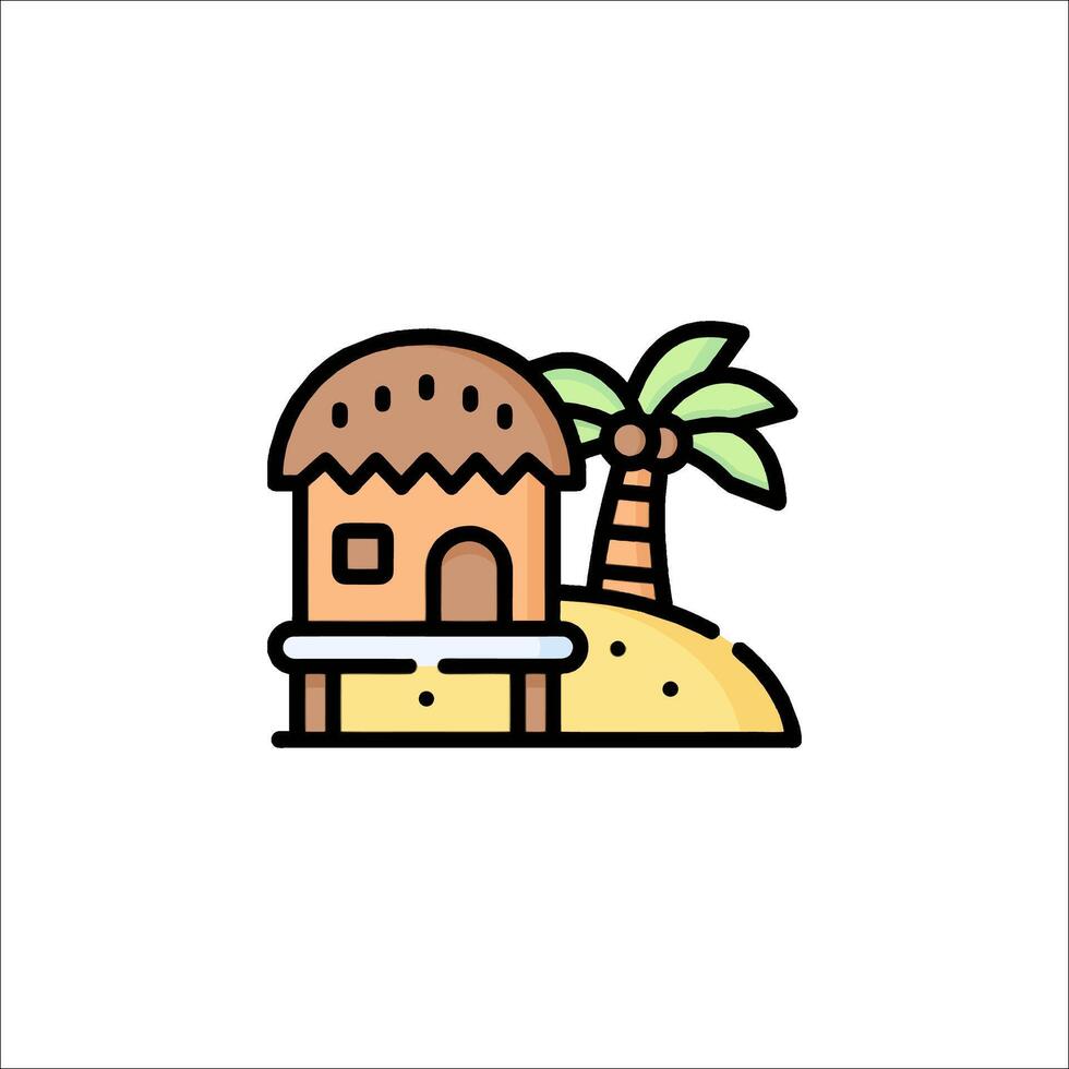 Tropical island icon illustration vector