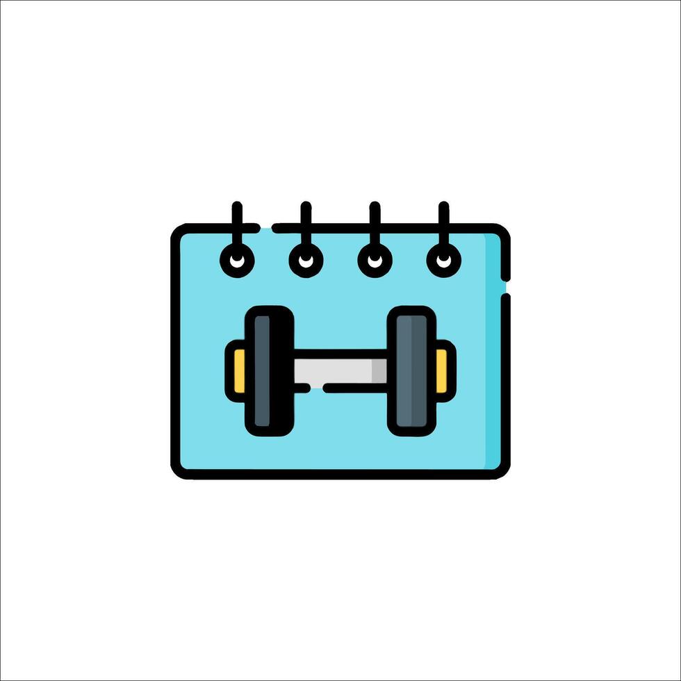 Calendar icon with weights on top of it vector