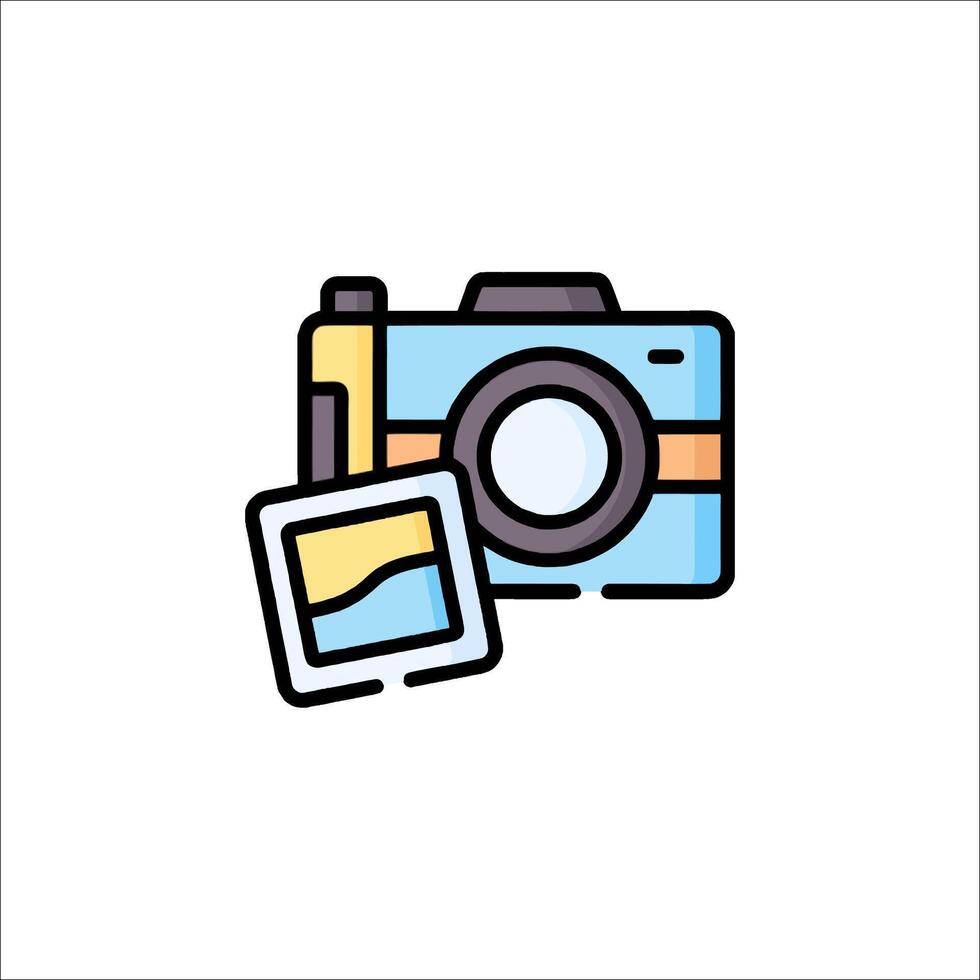 A camera and a photo frame icon vector