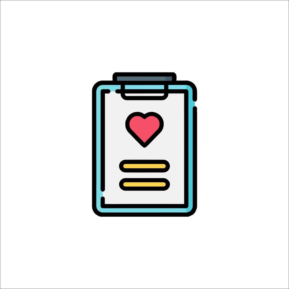 A clipboard with a heart icon vector