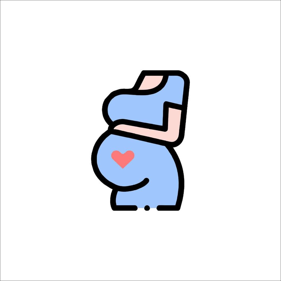 Pregnant woman icon, illustration vector