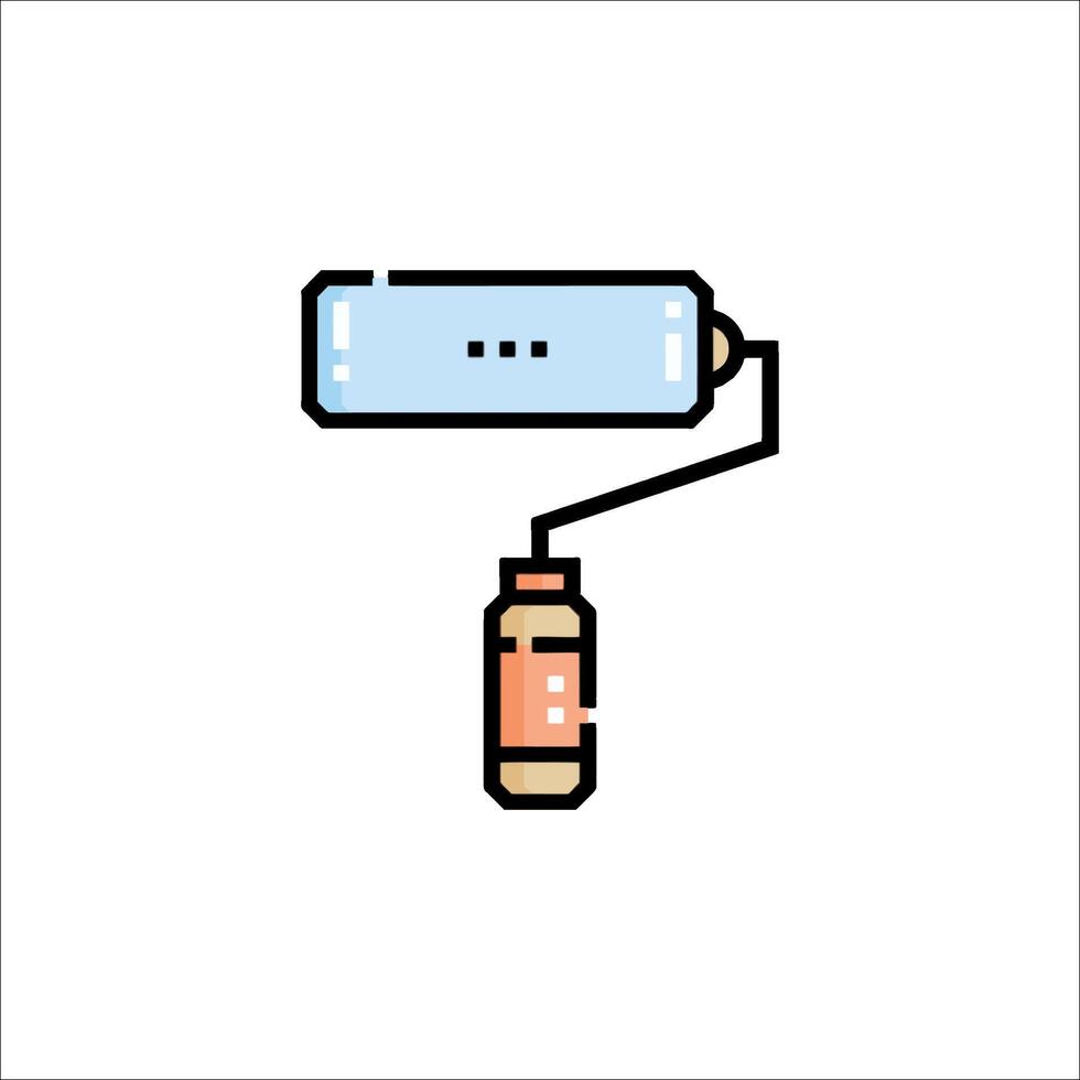 A paint can with a bottle attached to it vector