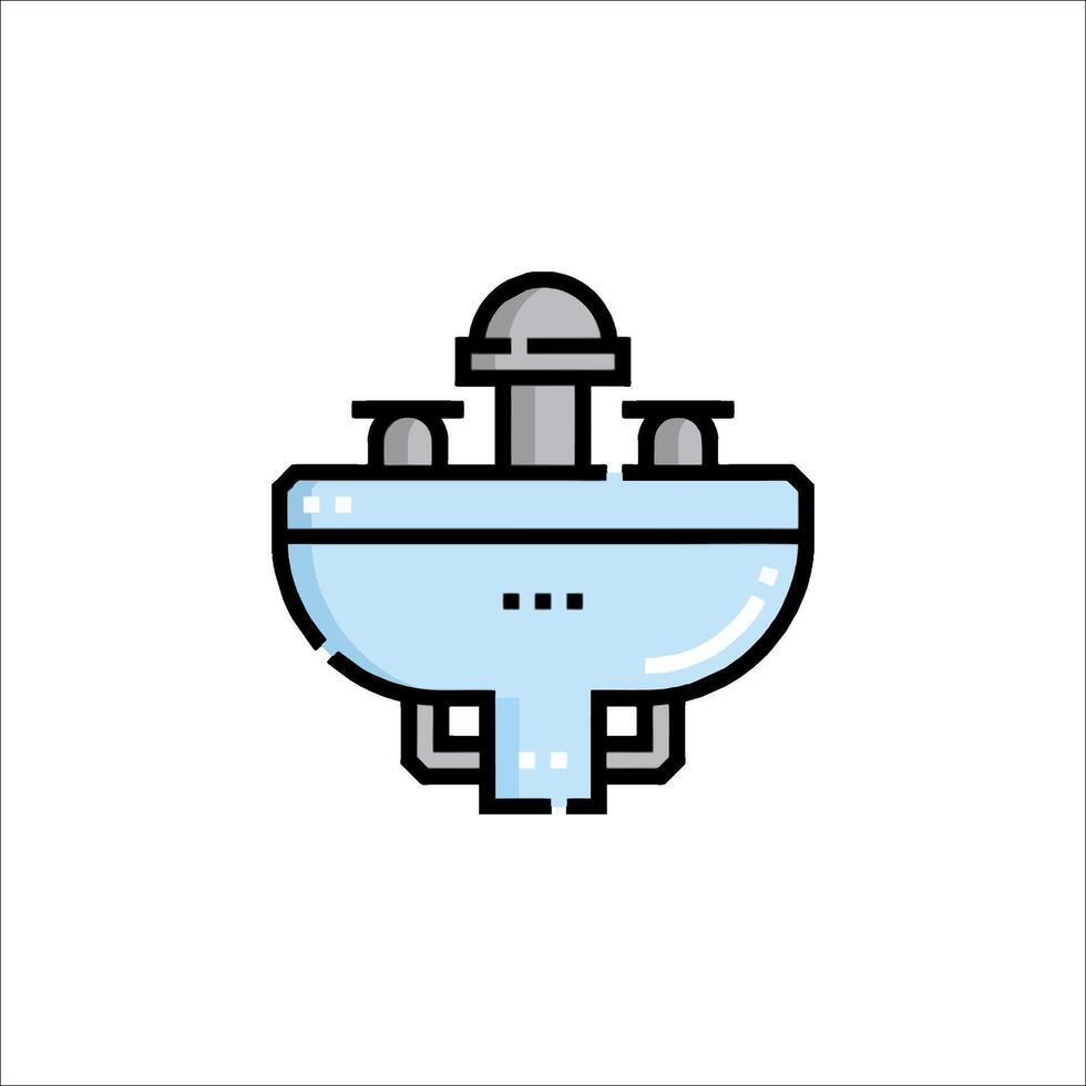 A blue toilet with a handle on it vector