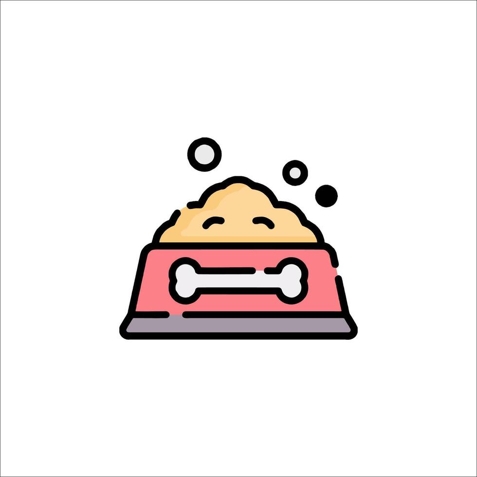 Dog food bowl icon illustration vector