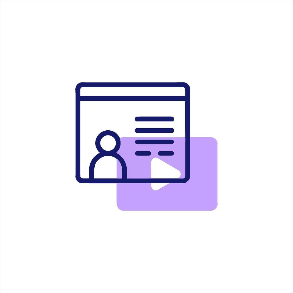 A icon with a person on a computer vector