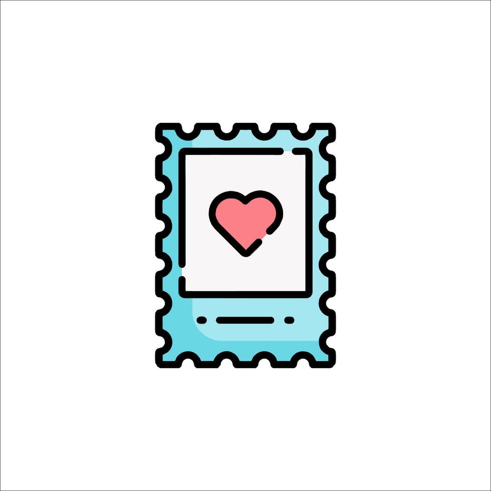 A stamp with a heart on it vector