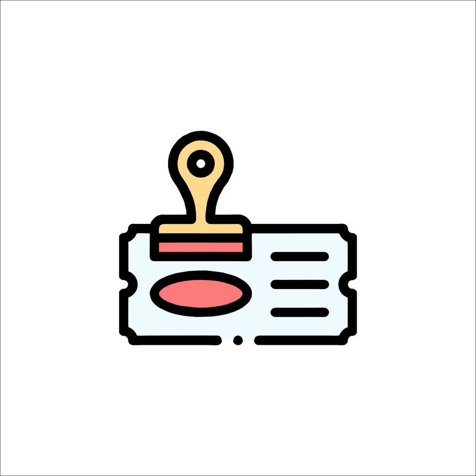 A stamp on a piece of paper icon vector