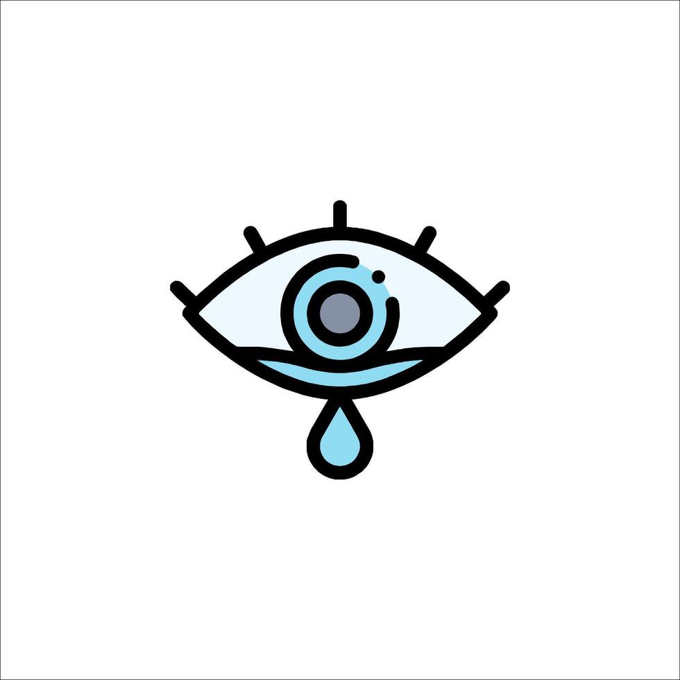 An eye icon with a tear drop vector