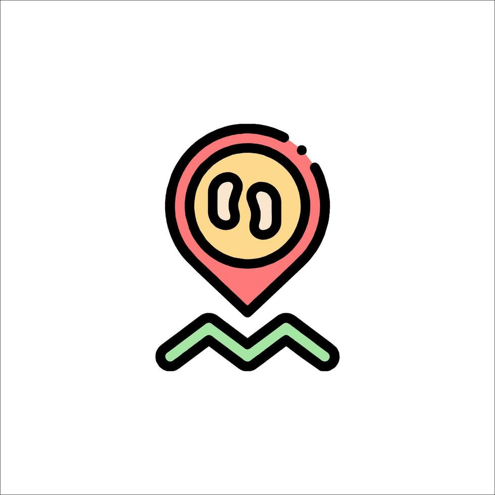 A map marker with a coffee cup icon vector