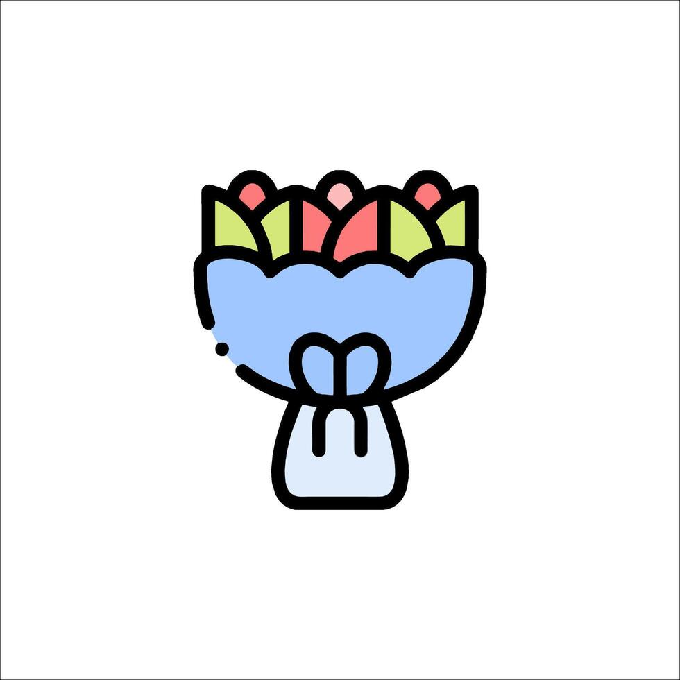 A bouquet of flowers in a vase icon vector