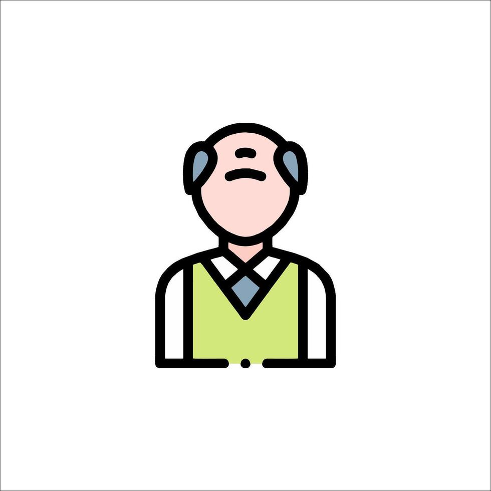A man in a vest and tie icon vector