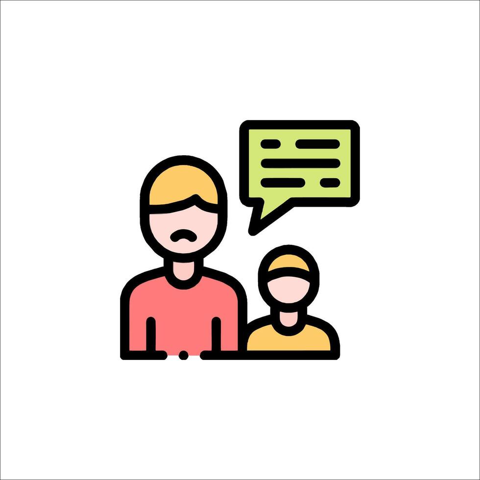 A man and woman are talking to each other with a speech bubble vector