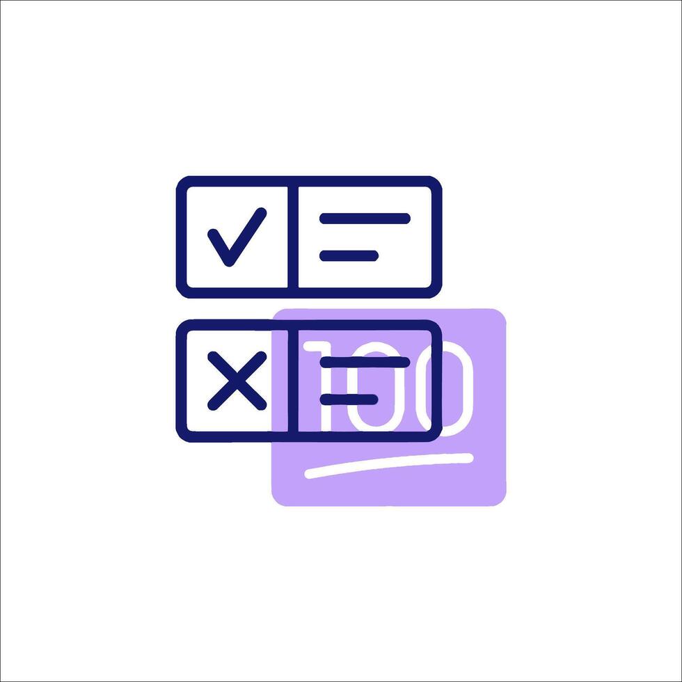 A checkbox icon with a check mark and a square vector