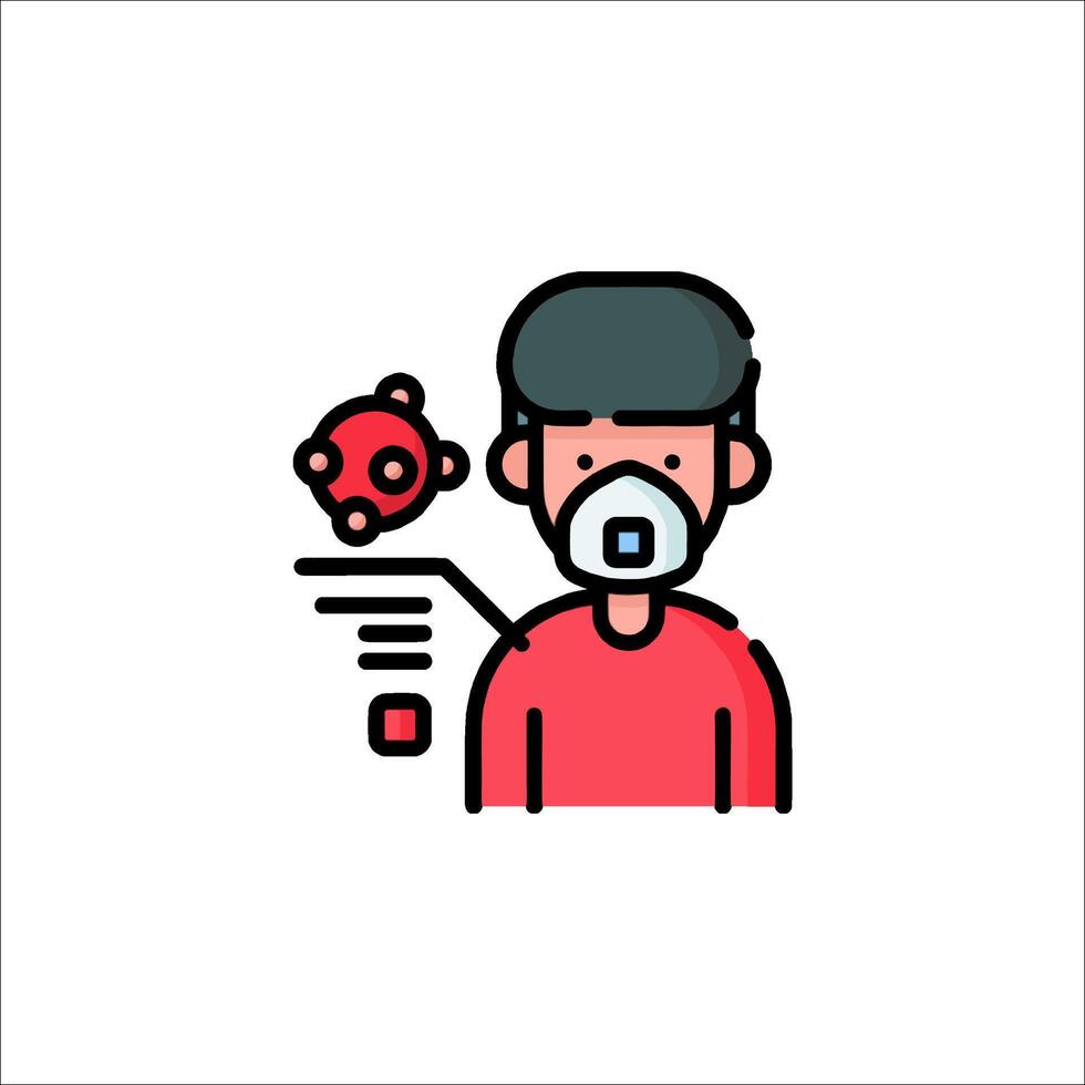 A man wearing a mask and holding a red object vector