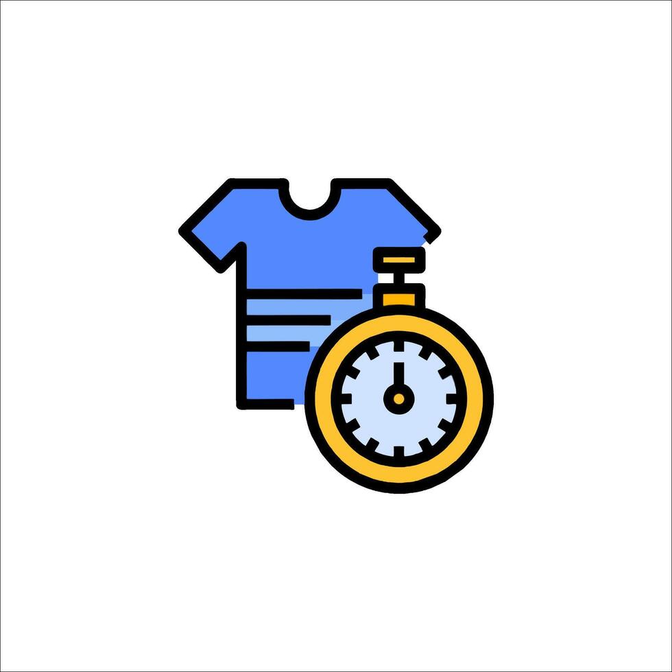 A shirt and a clock icon on a white background vector