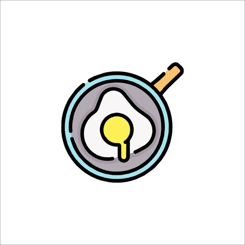 An egg in a frying pan icon vector